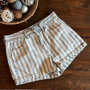 American Eagle Outfitters Striped Blue and White Women's Shorts